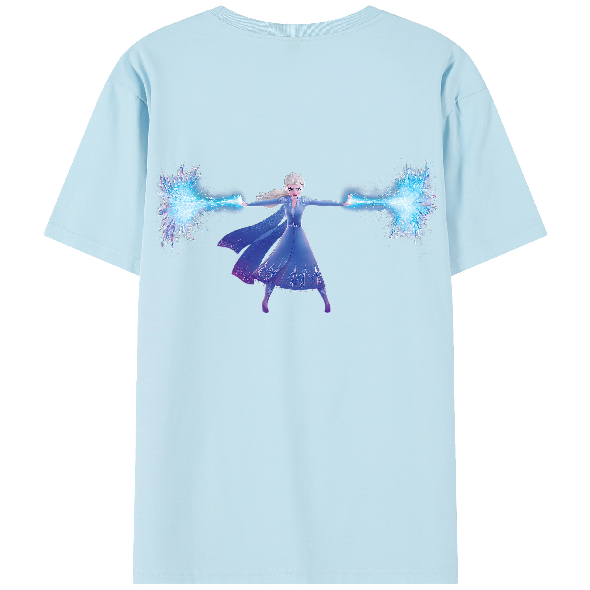 （画像用） アナと雪の女王 アンナ エルサ Frozen Anna Elsa 綿100％半袖Tシャツ（背面プリント）